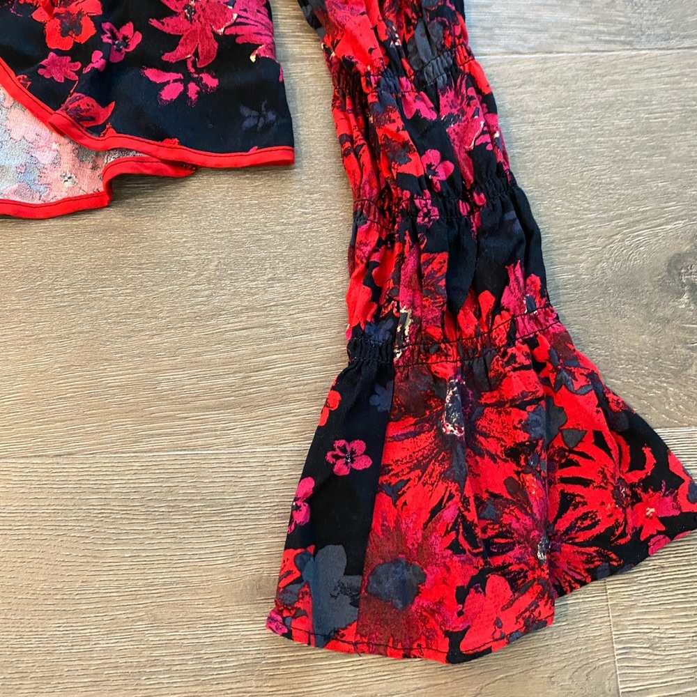 Free People Venice Tie Front Floral Boho Cardigan Top - Picture 5 of 12